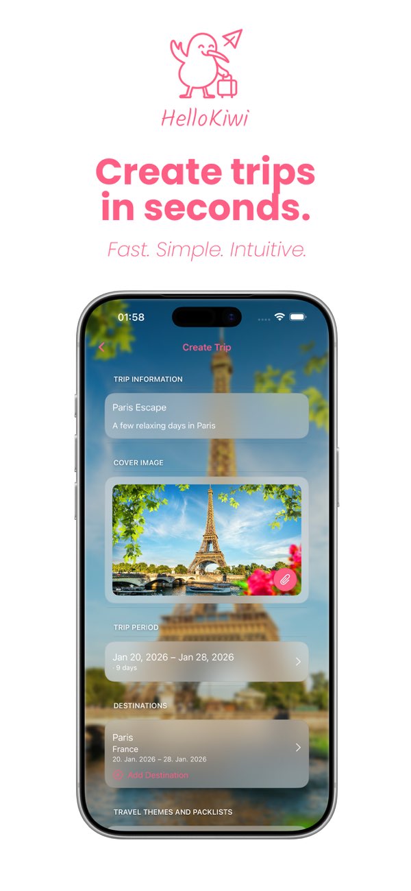 HelloKiwi destination planning screenshot